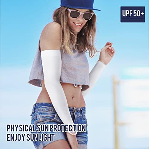 Mangas de braço Gounod para homens e mulheres manga de compressão para cobrir a proteção solar do braço completo, bloco UV