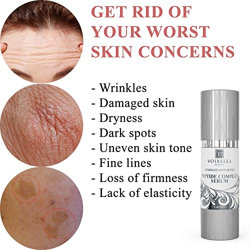 Suporte de soro e colágeno complexo peptídeo para face - melhor soro de pele anti -envelhecimento natural e orgânico