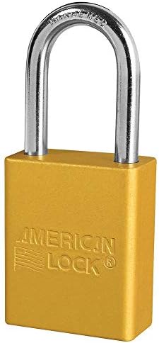 American Lock-A1106YLW Lockout Padlock, KD, Amarelo, 1/4 pol. Dia.