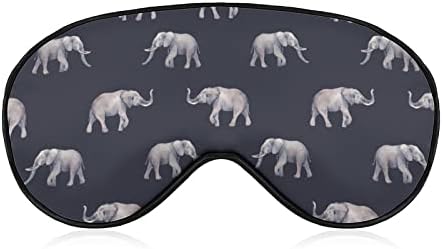 Aquarela para o elefante Sleep Máscara de capa noturna olho para homens bloqueia a luz para a tira ajustável de soneca
