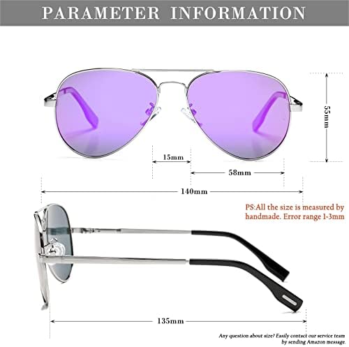 Óculos de sol de aviadores polarizados para homens para homens homens clássicos tons de metal espelhar lente UV bloqueio,