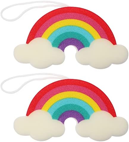 Loofa 2pcs colorido arco -íris desenho animado infantil pincéis de esponja de chuveiro esponja esponja esponja esponja de banho