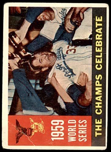 1960 Topps 391 1959 World Series - Resumo - Campeas Celebrate Los Angeles/Chicago Dodgers/White Sox Fair Dodgers/White