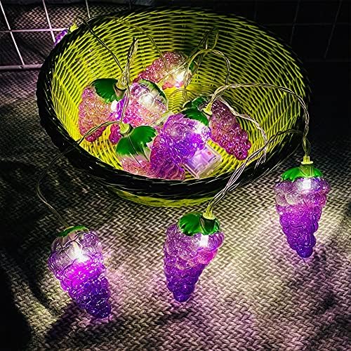 Luz de cordas de frutas emvanv, 10 LEDs Operado pela bateria Fairy String Light Indoor Outdoor Lighting Lamp para decoração de casamento