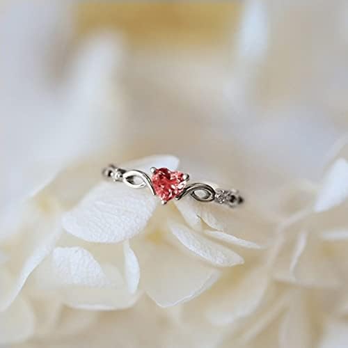 2023 Novo dedo simples de anillo piedra forma de románttico Corazón Circonio de Mujer con