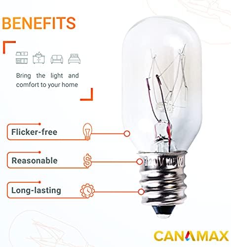 Canamax t20 e12 lâmpada de lâmpada de sal de sal 15w 120v de alta saída quente quente luz branca 2700k 80lm para lâmpadas