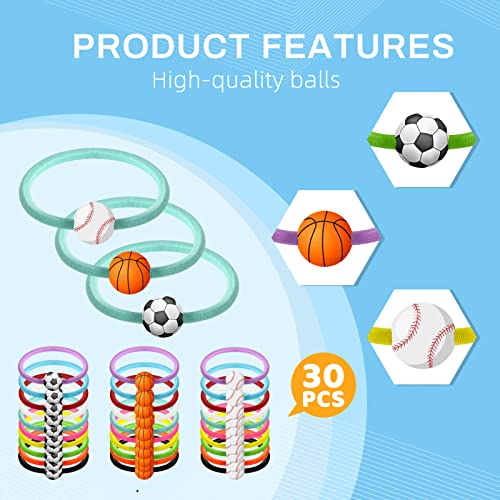 Cabelo de esfera para meninas ， Futebol Ball Hair laços de basquete acessórios de cabelo ， laços de cabelo de softball