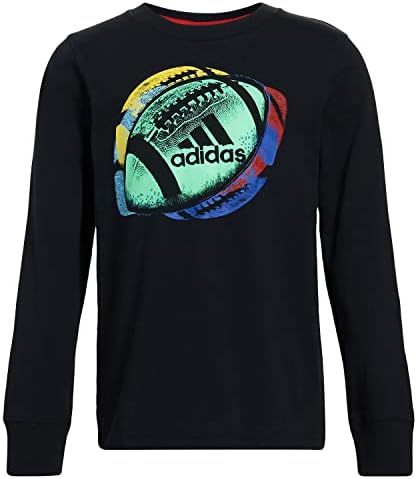 Camiseta gráfica de esportes de algodão de manga comprida de meninos da Adidas Boys