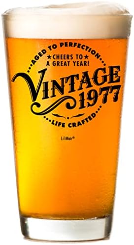 1977 46º Birthday Gifts Beer Glass for Men Mulheres | Presente de aniversário para mulher Mulher completando 46 | Idéias
