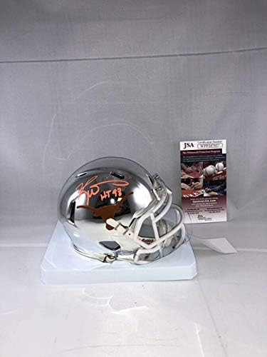 Ricky Williams assinou o Texas Longhorns Chrome Mini capacete JSA 3 com HT ‘98 - Mini capacetes autografados da faculdade