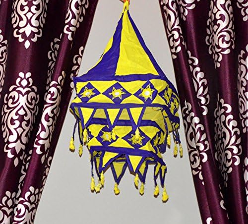 Indian Beautiful Tradicional Lâmpadas penduradas e tons de bordado e espelho trabalho decoração de casa Arte 2 lâmpada de camadas