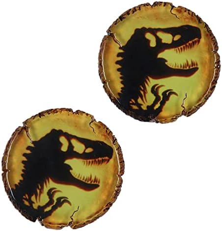 Jurassic Park T-Rex Amber Resin Drink Coaster Conjunto de 2