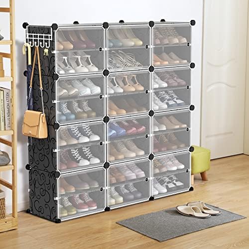 Vtrin Shoe Rack Organizador portátil de 48 pares de pares de sapato 4 níveis para o armário de armazenamento de prateleira de