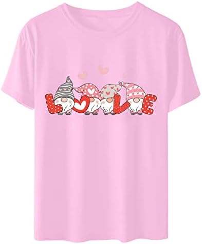 Camisa de verão rosa Summer Summer Manga curta Soft Comfy 2023 Roupas Crewneck Crewtic com camiseta superior casual