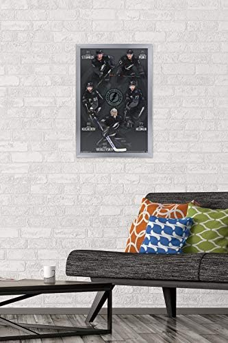 Trends International NHL Tampa Bay Lightning - Poster de parede da equipe 19, 22.375 x 34, versão emoldurada de Barnwood