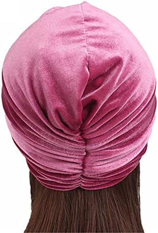 Qhome luxury mole a veludo turbante veludo tampa de cabelo hijab chapéu de hijab