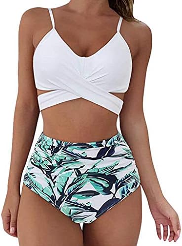 Tankini feminino Taxes de banho de alta cintura Flowy Swimwear de duas peças gradiente de natação Top com shorts Biquíni