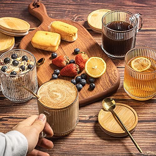 Canecas de café com vidro com mamas de café, xícaras de café expresso para acessórios para café, conjunto de canecas de café transparente