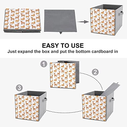 Cubos de caixa de armazenamento de padrões Cubos Organizadores de tecido dobrável com alças de roupas de roupas BOIX