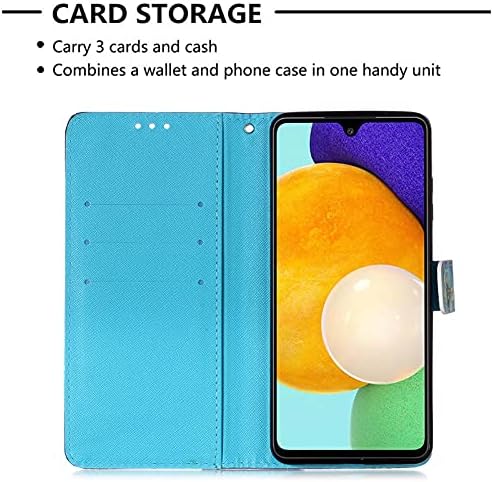 Qivstars compatíveis com a capa Samsung Galaxy A03s Wallet Case 3D Painted PU CHURTH CATER DE CATO com cartões de crédito
