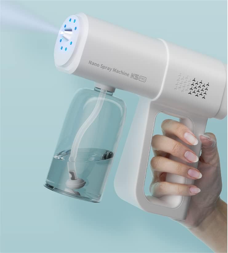 Pistola de pulverização nano com lâmpada de 8 raios azuis para carro para pistola de spray de higienização sem toque