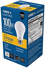 Cree Lighting Pro Série A19 100W Bulbo LED equivalente, branco macio, diminuído