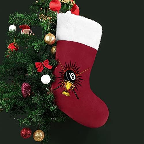 Meias de Natal de Billiard Ball, meias de Natal Tree Ornamentos de Papai Noel Decorações penduradas para férias de lareira 16.5