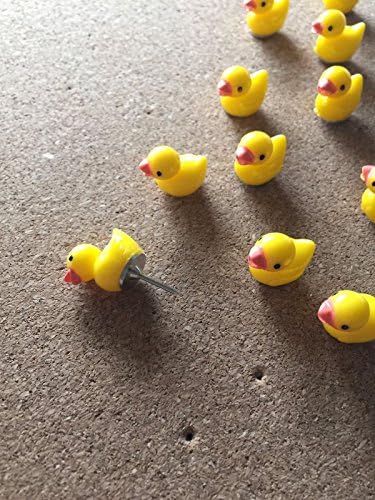 12 Tacks decorativos Push Pins Cork Board Plact Thumb tacks Office amarelo Ducks