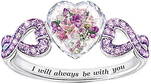 2023 Novo anel mulheres anel de moda anel de coração Crystal Hollow Wedding Rings 1989 anel
