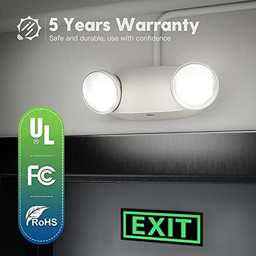 Freelicht 4 Pack Sign de saída verde com luzes de emergência, duas luzes de emergência ajustáveis ​​LED Luz de saída com pacote de bateria