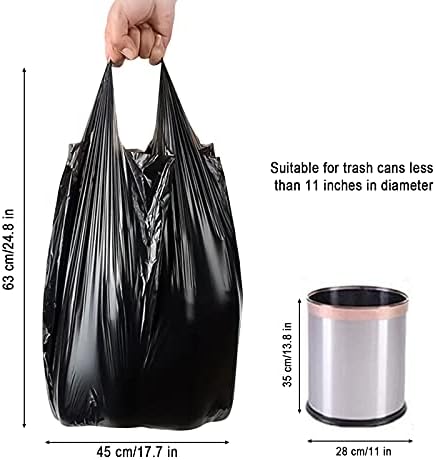 Sacos de lixo pequenos, sacos de lixo pretos fortes, revestimento de lixo de espessura sem perfume, adequado para cozinha em casa
