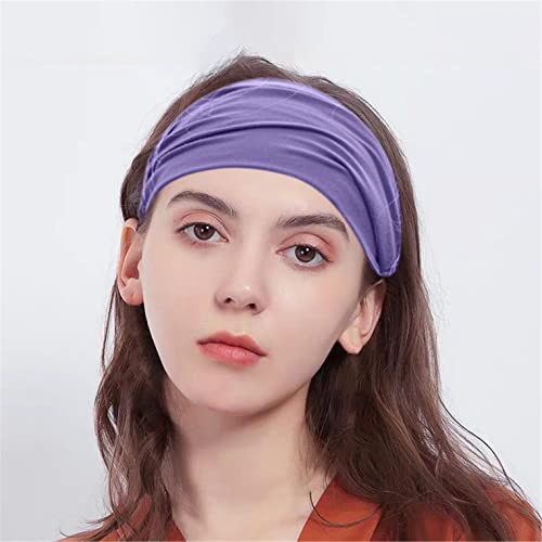 Bandas de cabeça para mulheres, faixas de cabeça largas elásticas que não deslizam para o treino de ioga Bandas de cabeça, faixas