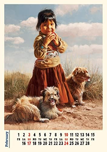 2023 Calendário de parede [13 páginas 8 x12] índios nativos americanos por Ray Swanson Vintage Retro Modern Museum Art Posters