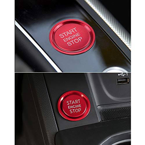 Lecart para acessórios Audi A4 A5 A6 A7 Q5 Red Motor do carro Iniciar os adesivos de capa de botão automática decoração