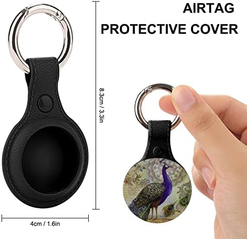 Caso de proteção étnica colorida de pavão para ar Airtags com os principais acessórios do suporte da capa do rastreador de anel