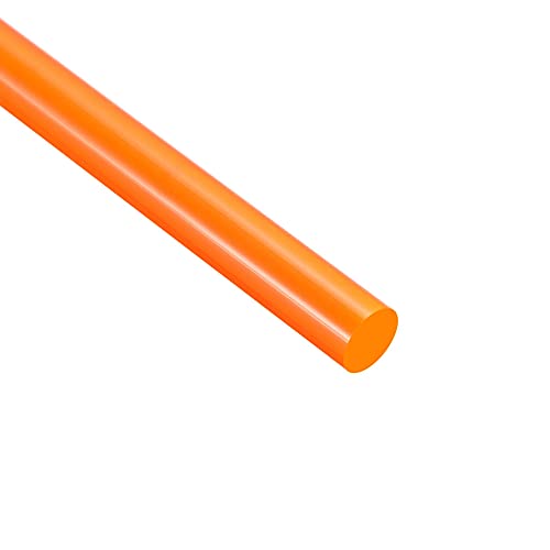 haste redonda de acrílico uxcell, laranja, 1/2 diâmetro 18-1/8 Comprimento, barra de plástico sólida PMMA Stick 3pcs