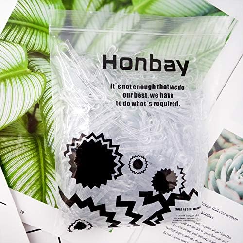 Honbay 300pcs Clear plástico U Clipes de jacaré para dobrar calças e folha de camisa