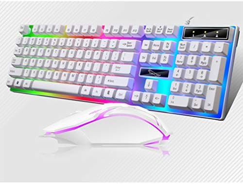 Solustre Gaming Teclado e mouse combinando, mouse de teclado de jogos com fio Conjunto de teclado com fio USB para laptop de computador