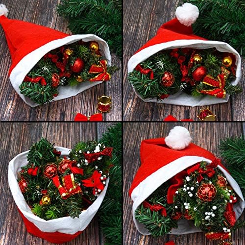 Chapéus de Natal de Papai Noel Chapéus de Papai Noel Red e Brancos - Perfeito para crianças e adultos com qualquer