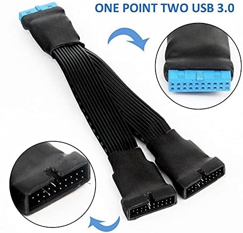 Conectores 1pc 19 pinos a USB 3.0 Extensão de 20 pinos a 1 cabos de cabo Durável Power da placa-mãe 2 para PC T8Z4-