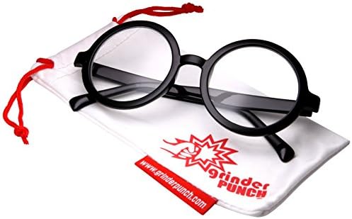 Grinderpunch adulto vintage inspirado grande círculo redondo lente transparente óculos não prescritos