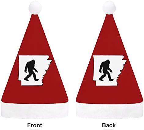 Arkansas State Bigfoot Plexh Christmas Hat de chapéu travesso e bom Papai Noel com borda de pelúcia e decoração de natal de conforto