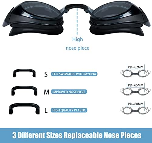 Óculos de natação ewpjdk 2 pacote anti-capa, sem vazamento de óculos de natação anti-UV para homens adultos para homens adultos
