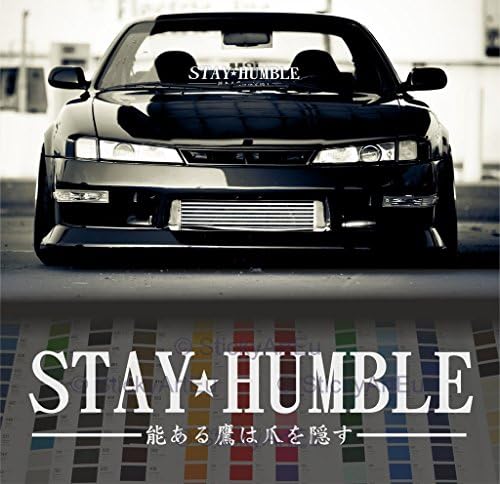 Mantenha -se humilde em Japonês Japanese de pára -brisa Decalque de decalque do carro - Óleo Slick - 36