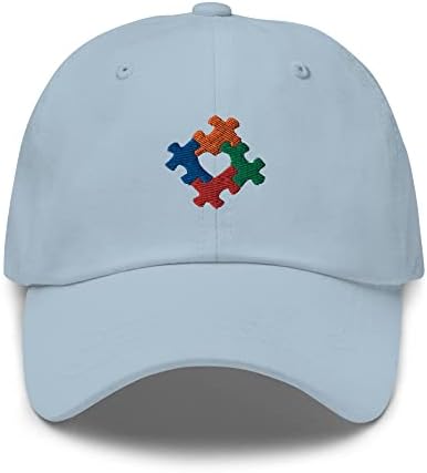Autismo bordado com chapéu de pai, consciência do autismo