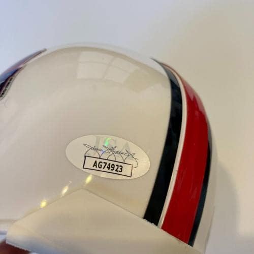 Gale Sayers Hof 1977 assinou o Hall of Fame Mini Capacete JSA CoA - Mini capacetes da NFL autografados