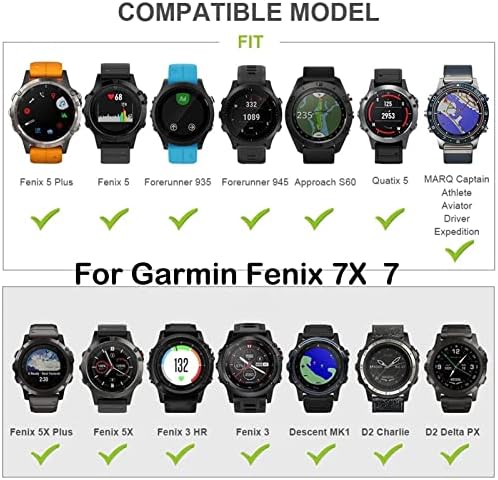 Fulnes Watchband Strap for Garmin Fenix ​​7x 7 6x 6 5x 5 3 3HR 935 S60 MK1 RELOCAR RÁPIDO SILICONE Silicone EasyFit
