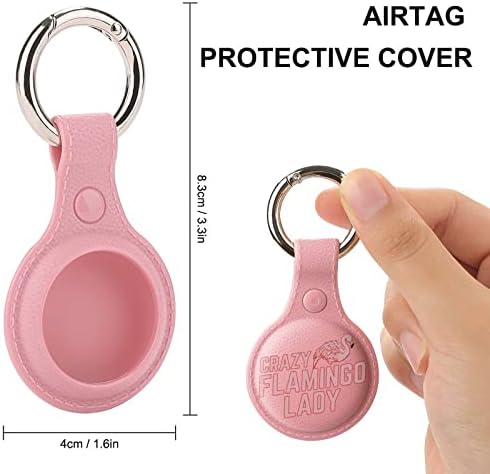 Crazy Flamingo Lady Holder para Airtag Key Ring TPU Proteção Caso Caso Localizador Tag para Pets de Bagagem da Carteira