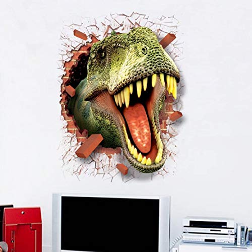 Ofisson Large Dinosaur 3D Adesivo de parede rachado Bedroom Removável Decalque grande para crianças para crianças