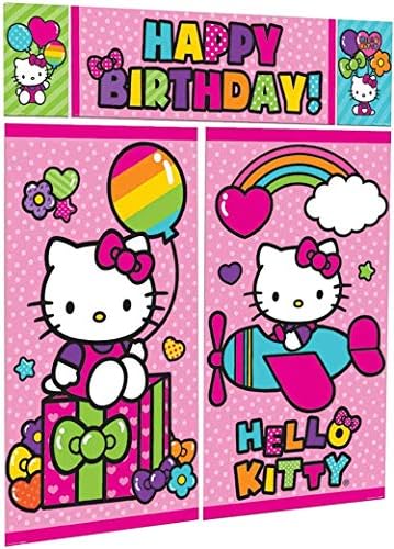AMScan 670369 Kit de decoração de parede Setters® | Hello Kitty Rainbow Collection | Aniversário 59 x 65 5 por pacote